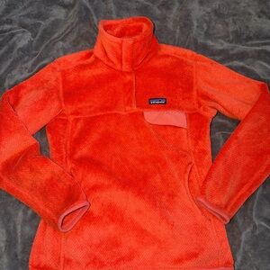 Patagonia Retool Snap-T Fleece Pullover Polar-Tec Coral Woman’s Size S Pockets